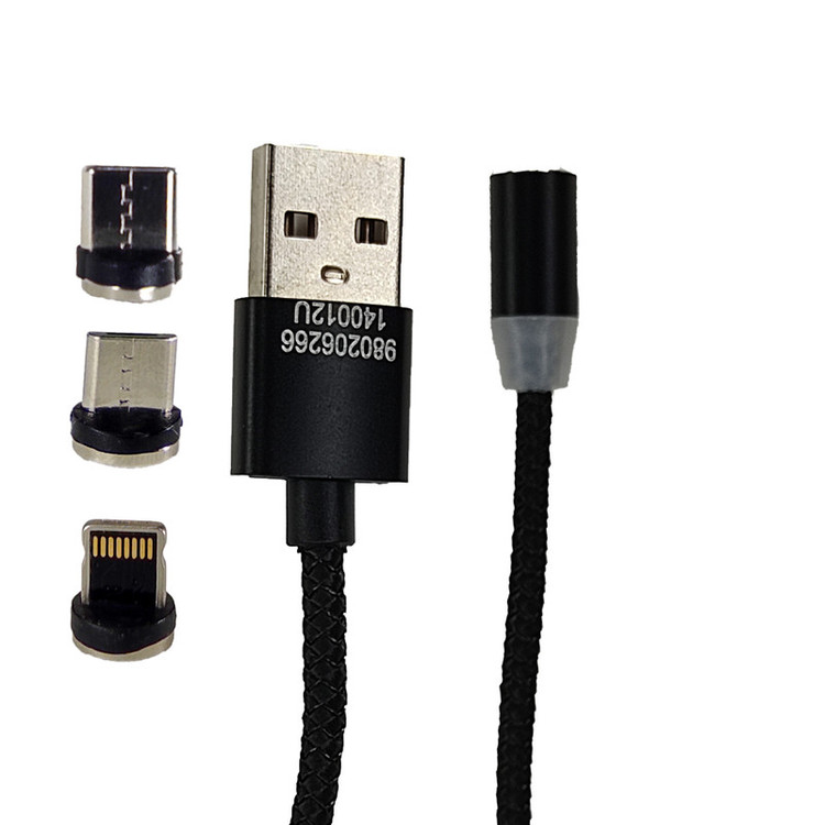 کابل تبدیل USB به microUSB/ لایتنینگ /USB-C سنتکس مدل CSM02 طول 2 متر
