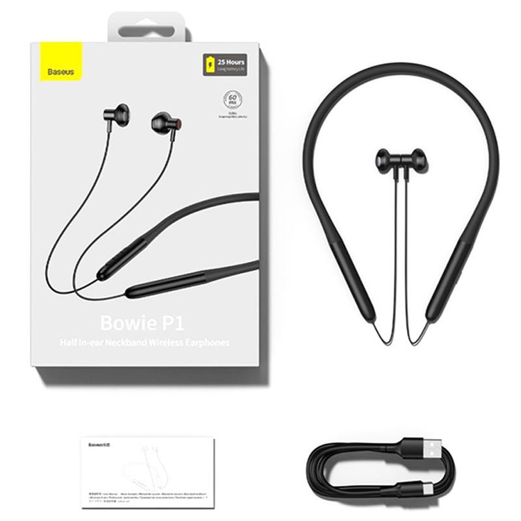 هندزفری بلوتوثی باسئوس مدل SKT Bowie Series P1 Half In-ear