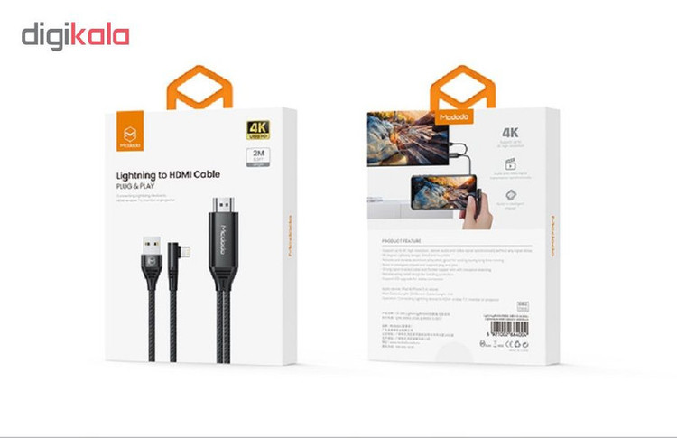 کابل تبدیل HDMI به لایتنینگ /USB مک دودو مدل CA-640 طول 2 متر