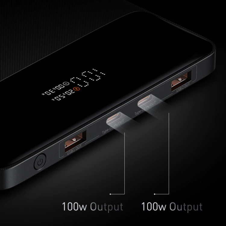 پاوربانک بیسوس مدل Blade HD Edition 100W ظرفیت 20000 میلی آمپر ساعت