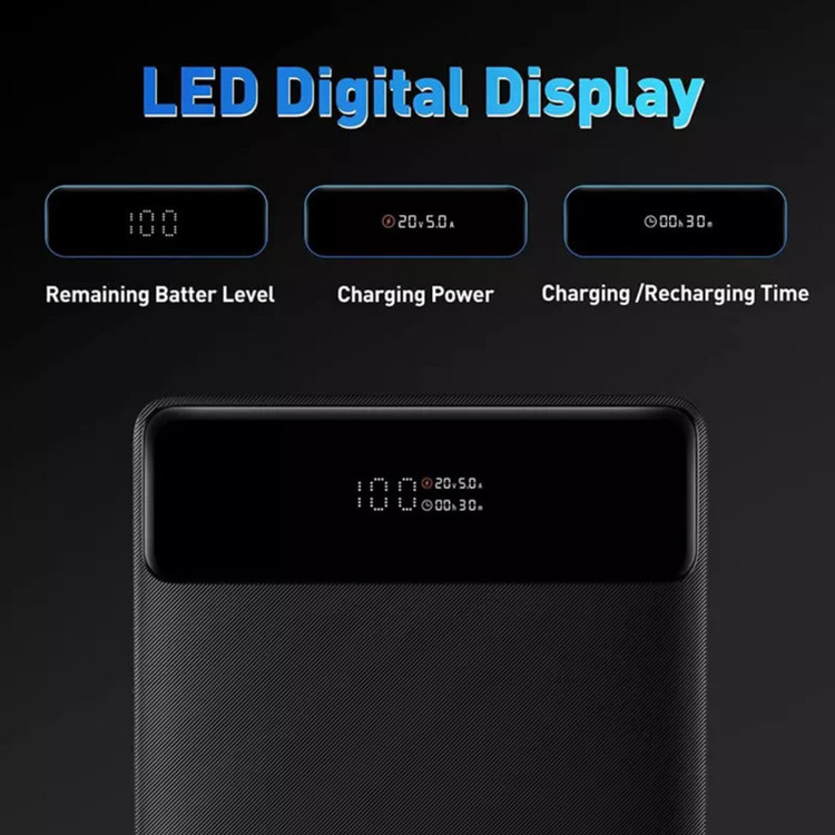 پاوربانک بیسوس مدل Blade HD Edition 100W ظرفیت 20000 میلی آمپر ساعت