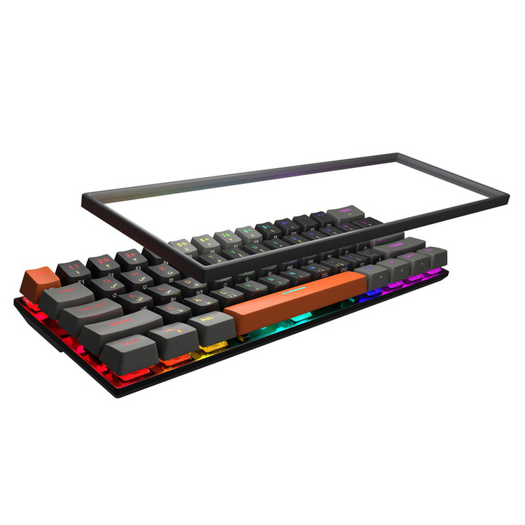 کیبورد گیمینگ تسکو مدل GK 8161، مکانیکال سوییچ نقرهای، Tenkeyless، نورپردازی RGB