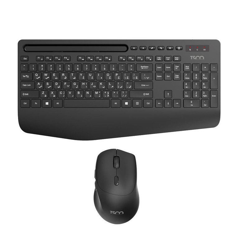 کیبورد و ماوس بی سیم تسکو مدل TKM 7025W، سوییچ ممبران، Full-Size