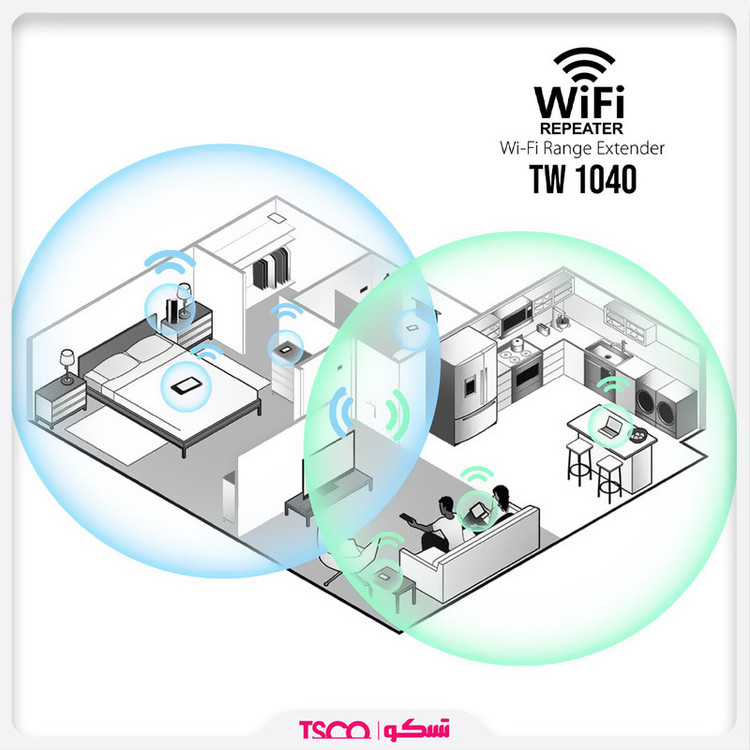 توسعه دهنده بیسیم تسکو مدل TW 1040
