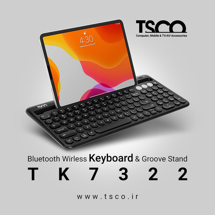 کیبورد بلوتوثی تسکو مدل TK 7322 Full-Size