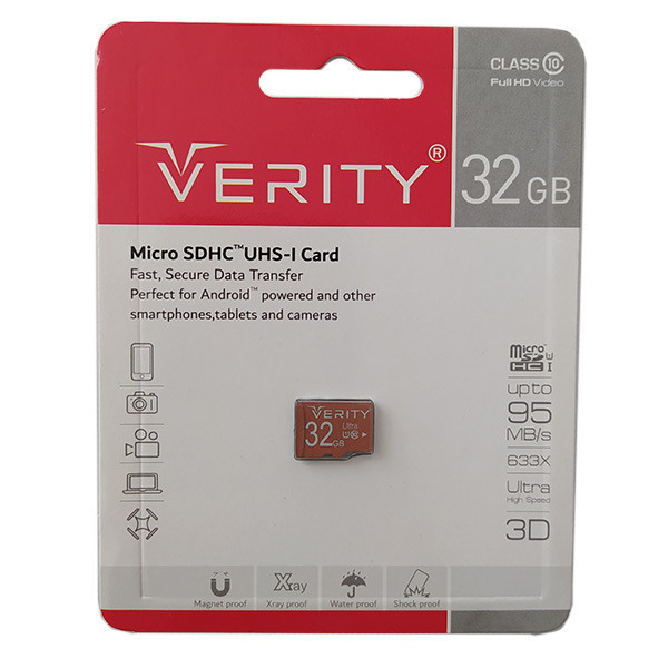 کارت حافظه microSDHC وریتی مدل 633x کلاس 10 استاندارد UHS-I U1 سرعت 95MBps ظرفیت 32 گیگابایت