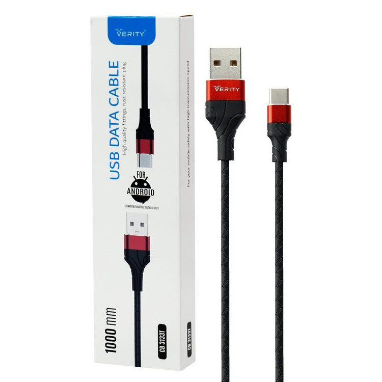کابل تبدیل USB به USB-C وریتی مدل CB3133T طول 1 متر