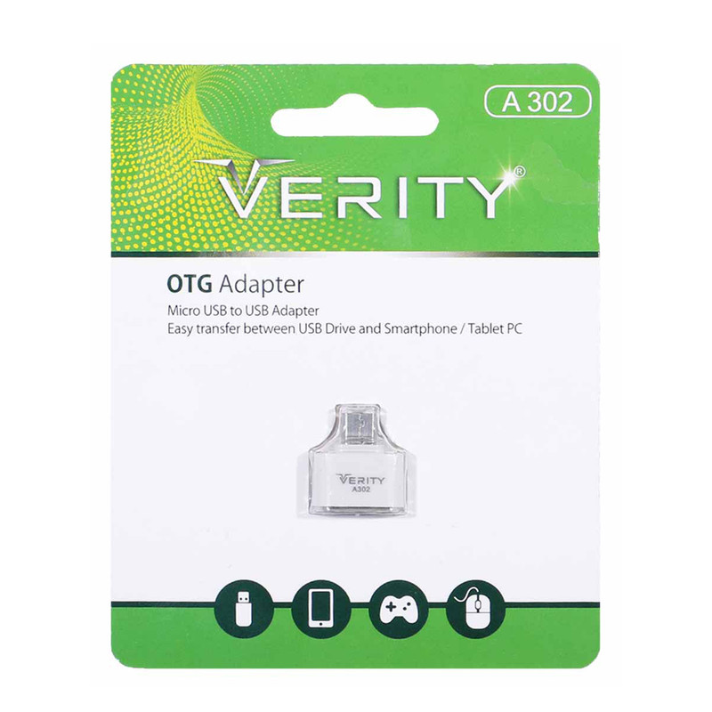 مبدل OTG microUSB وریتی مدل A302 بسته 5 عددی