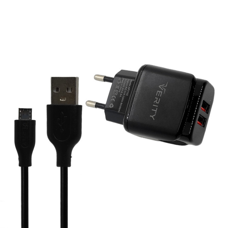 شارژر دیواری وریتی مدل EG-2122 به همراه کابل تبدیل microUSB