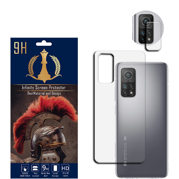 محافظ لنز دوربین اینفینیتی مدل 10T مناسب برای گوشی موبایل شیائومی MI 10T / MI 10T PRO به همراه محافظ پشت گوشی