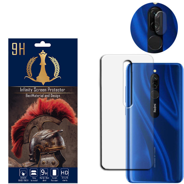 محافظ لنز دوربین اینفینیتی مدل 8T مناسب برای گوشی موبایل شیائومی REDMI 8T به همراه محافظ پشت گوشی