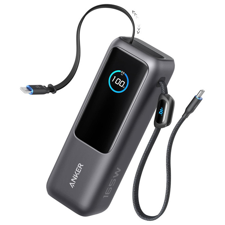 پاوربانک انکر مدل A1695 ظرفیت 25000 میلی آمپر ساعت به همراه دو کابل USB-C