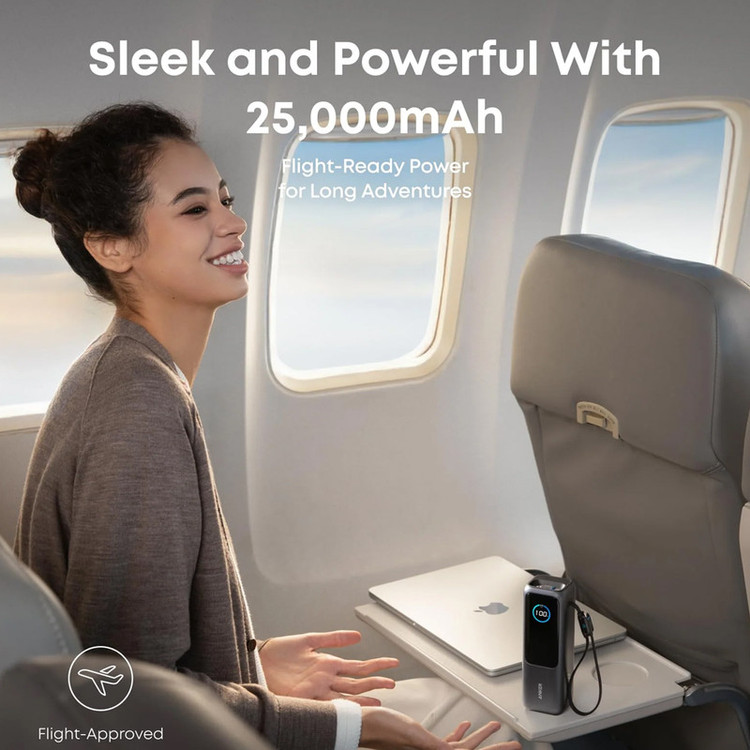 پاوربانک انکر مدل A1695 ظرفیت 25000 میلی آمپر ساعت به همراه دو کابل USB-C