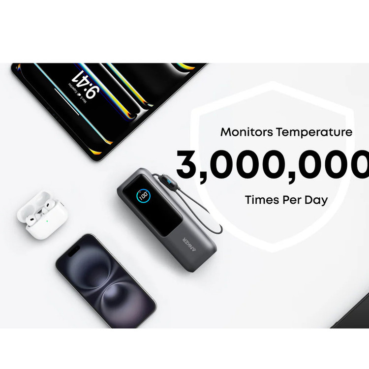 پاوربانک انکر مدل A1695 ظرفیت 25000 میلی آمپر ساعت به همراه دو کابل USB-C