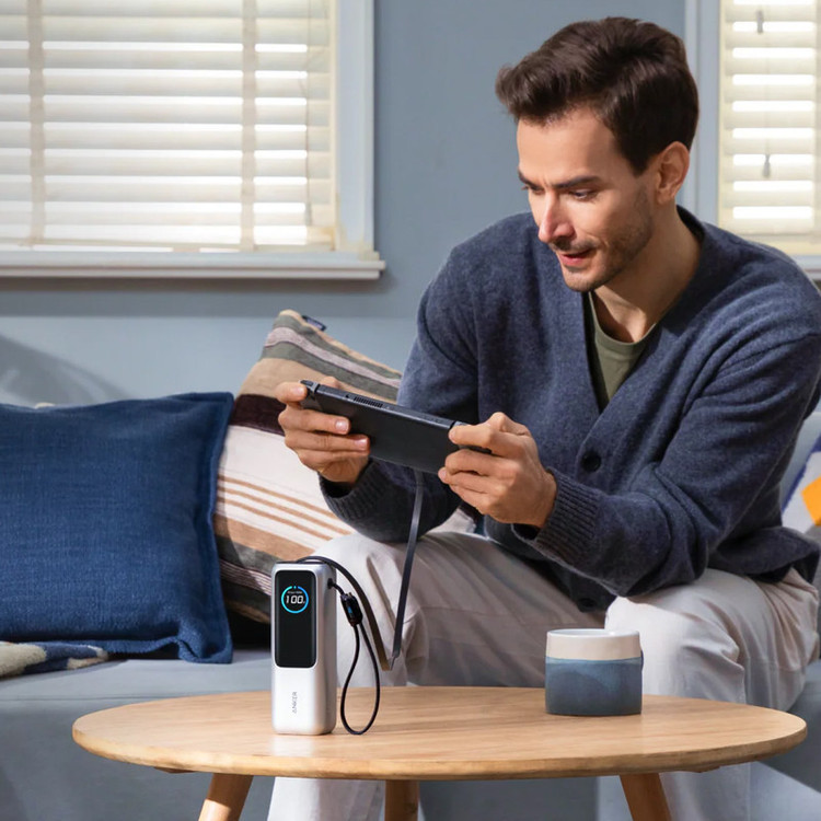 پاوربانک انکر مدل A1695 ظرفیت 25000 میلی آمپر ساعت به همراه دو کابل USB-C