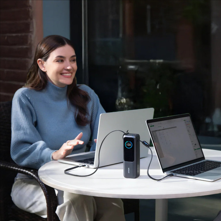 پاوربانک انکر مدل A1695 ظرفیت 25000 میلی آمپر ساعت به همراه دو کابل USB-C
