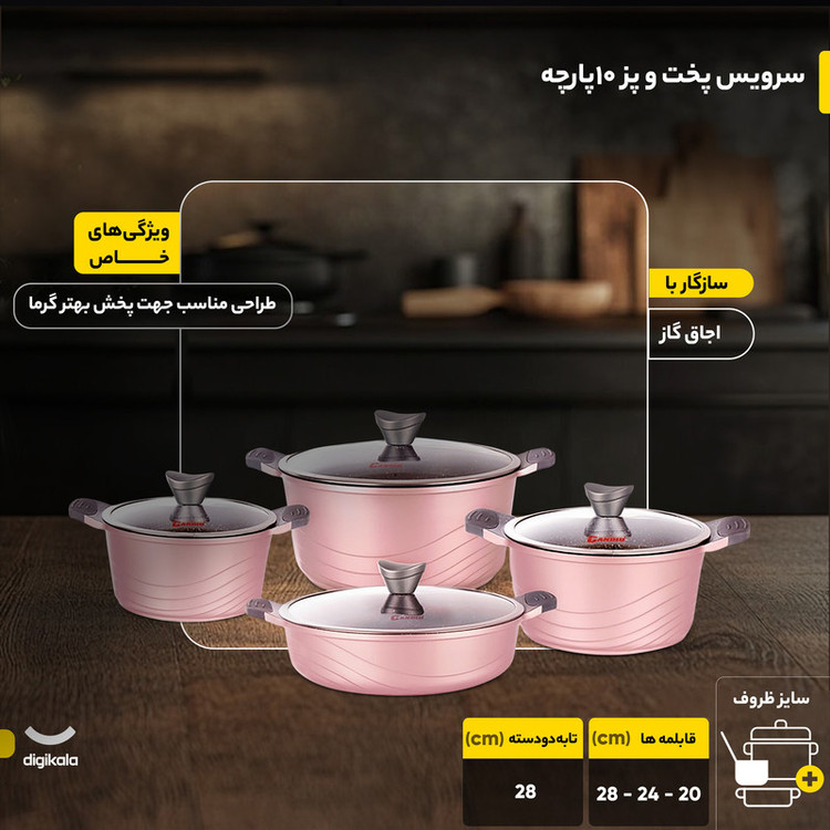 سرویس پخت و پز 10پارچه کاندید مدل اوشن