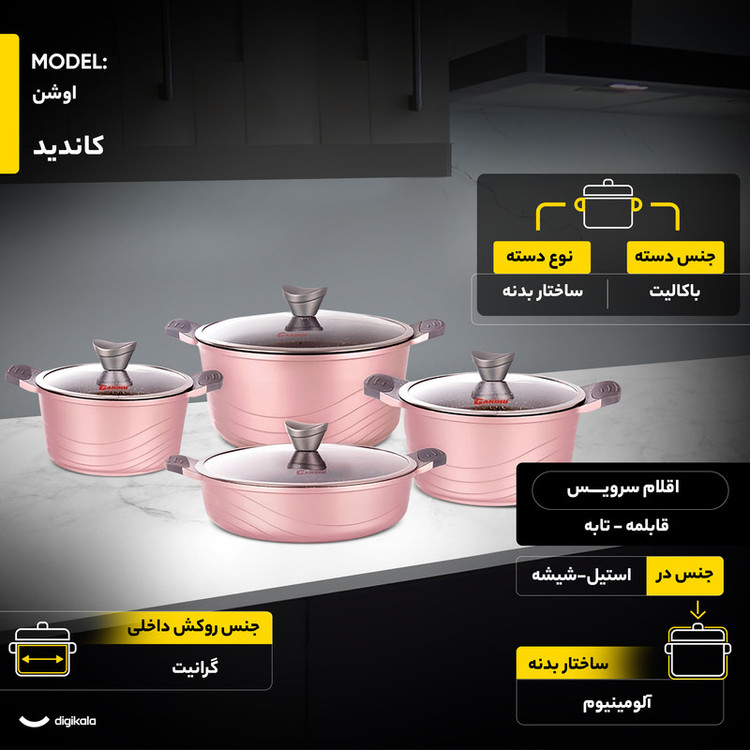 سرویس پخت و پز 10پارچه کاندید مدل اوشن