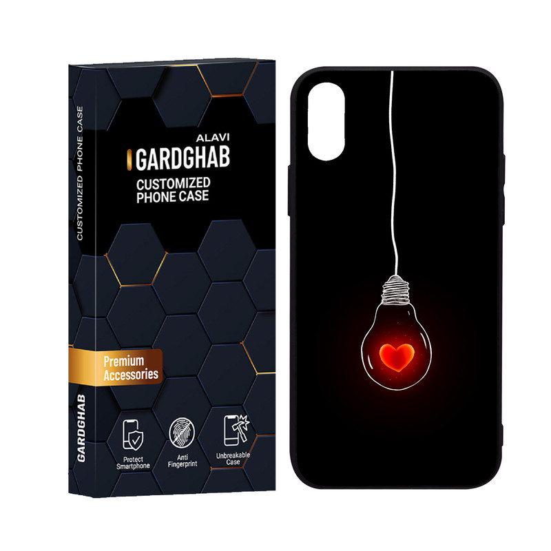 کاور گارد قاب علوی مدل دورژله ای پشت گلس عاشقانه مناسب برای گوشی موبایل اپل iPhone X / XS