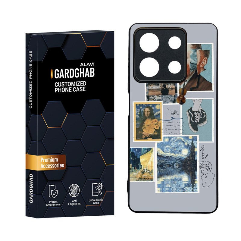 کاور گارد قاب مدل دورژله ای پشت گلس هنری مناسب برای گوشی موبایل شیائومی Redmi Note 13 5G