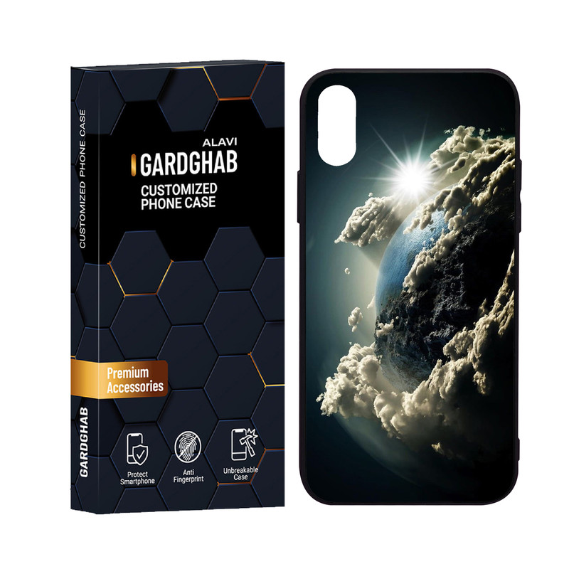 کاور گارد قاب علوی مدل دورژله پشت گلس کهکشان  مناسب برای گوشی موبایل اپل iPhone X / XS
