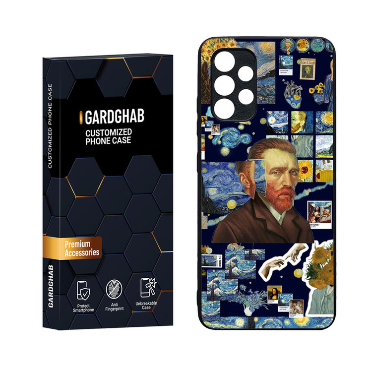 کاور گارد قاب مدل دورژله ای پشت گلس هنری مناسب برای گوشی موبایل سامسونگ Galaxy A32 4G