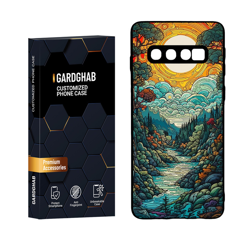 کاور گارد قاب مدل پشت گلس هنری مناسب برای گوشی موبایل سامسونگ Galaxy S10