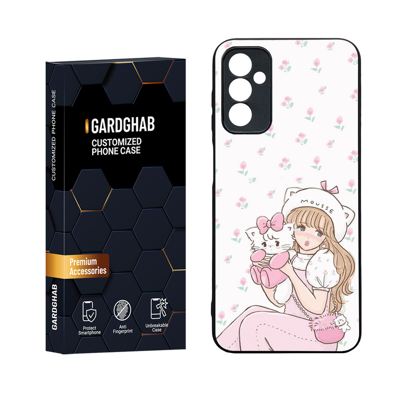 کاور گارد قاب مدل دورژله ای پشت گلس دخترانه مناسب برای گوشی موبایل سامسونگ Galaxy M13 4G
