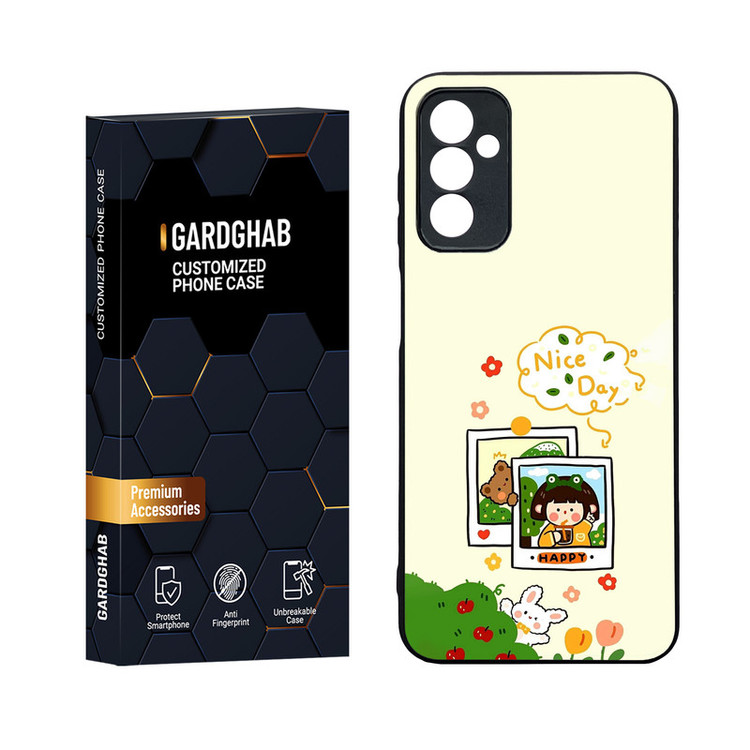 کاور گارد قاب مدل دورژله ای پشت گلس دخترانه مناسب برای گوشی موبایل سامسونگ Galaxy M13 4G