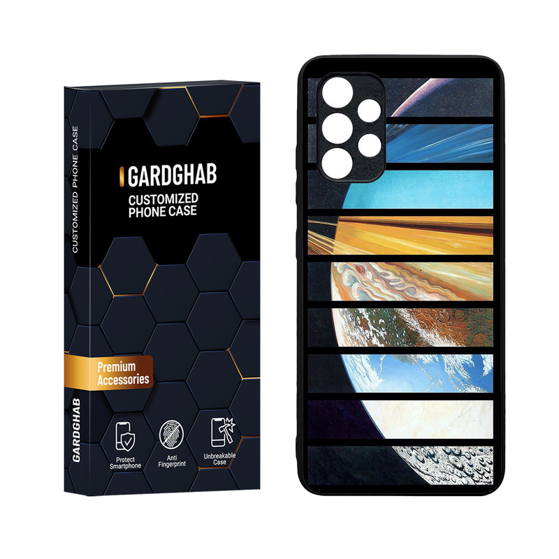 کاور گارد قاب مدل دورژله ای پشت گلس کهکشان مناسب برای گوشی موبایل سامسونگ Galaxy A32 4G