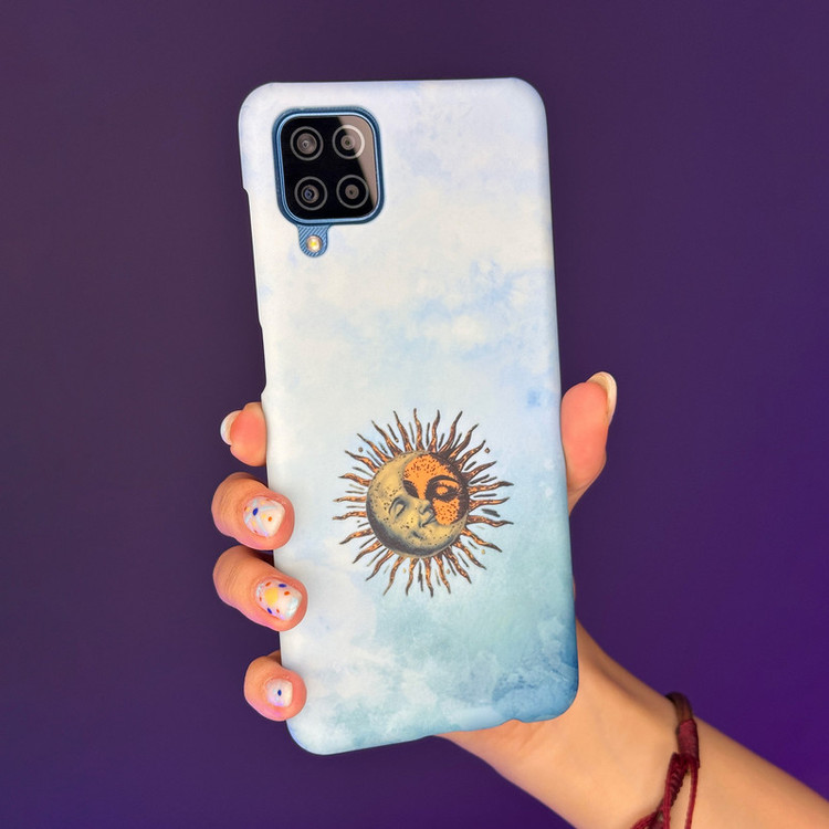 کاور گارد قاب علوی طرح ماه و خورشید مناسب برای گوشی موبایل سامسونگ Galaxy A12