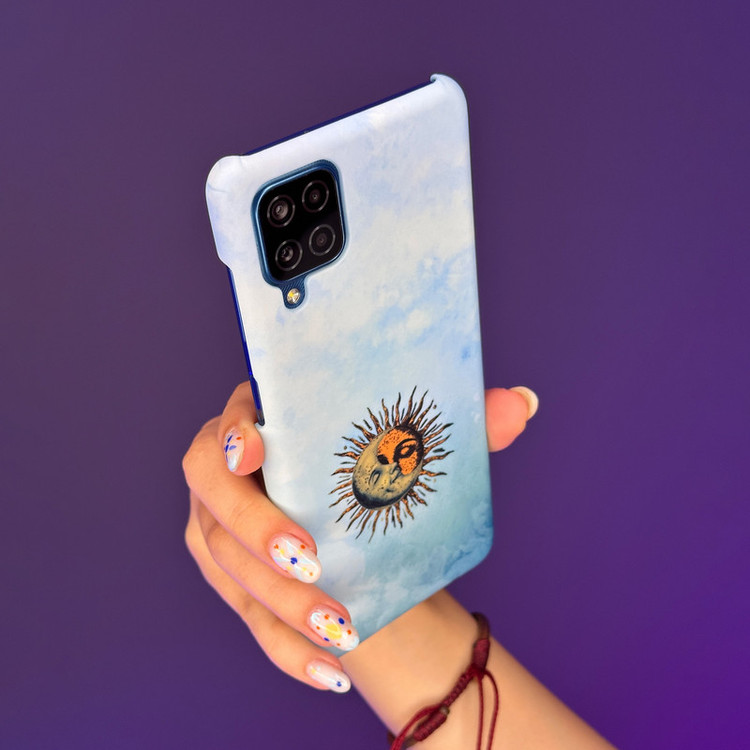 کاور گارد قاب علوی طرح ماه و خورشید مناسب برای گوشی موبایل سامسونگ Galaxy A12