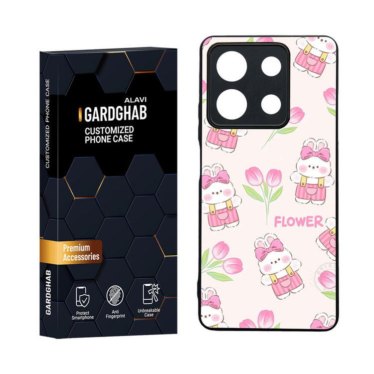 کاور گارد قاب مدل دورژله ای پشت گلس فانتزی مناسب برای گوشی موبایل شیائومی Redmi Note 13 5G