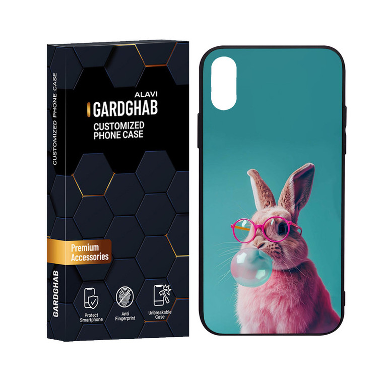 کاور گارد قاب علوی مدل دورژله پشت گلس فانتزی مناسب برای گوشی موبایل اپل iPhone X / XS