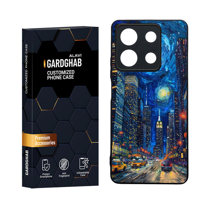 کاور گارد قاب مدل دورژله ای پشت گلس هنری مناسب برای گوشی موبایل شیائومی Redmi Note 13 5G