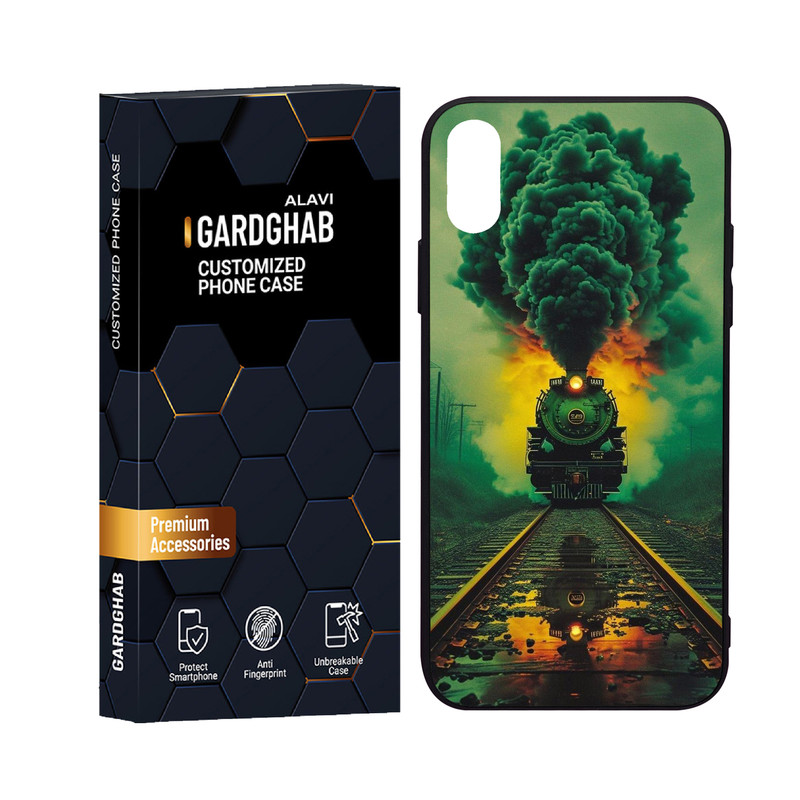 کاور گارد قاب علوی مدل دورژله ای پشت گلس هنری مناسب برای گوشی موبایل اپل iPhone X / XS