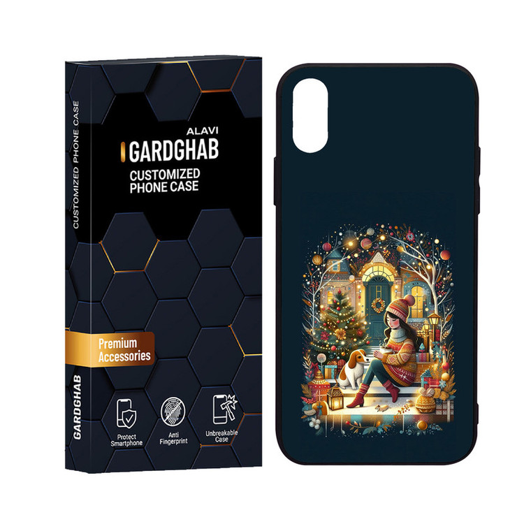 کاور گارد قاب علوی مدل دورژله ای پشت گلس هنری مناسب برای گوشی موبایل اپل iPhone X / XS