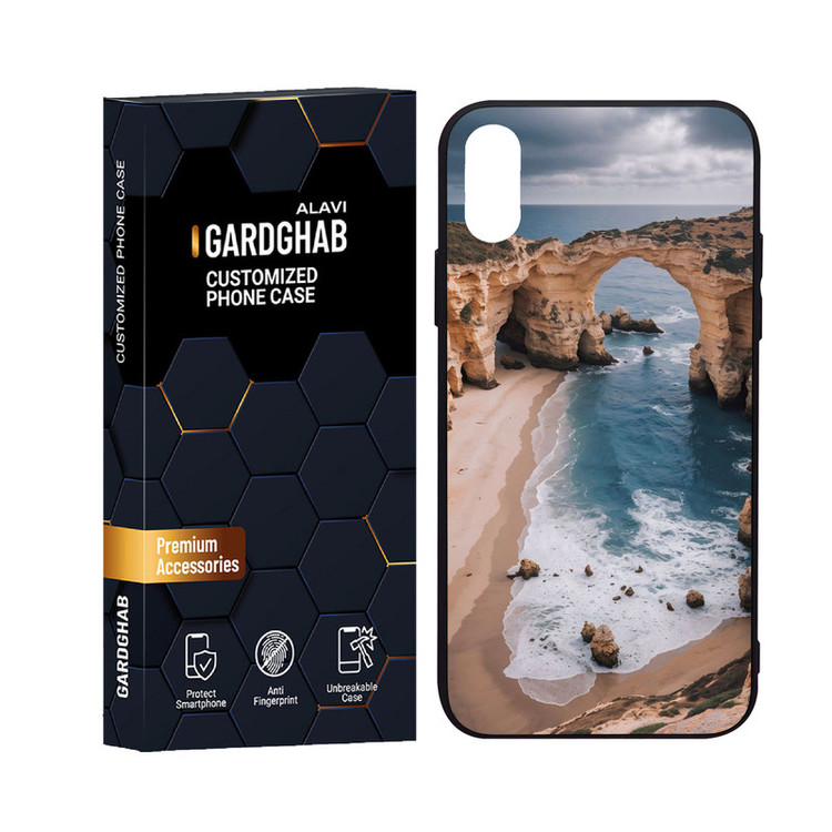 کاور گارد قاب علوی مدل دورژله ای پشت گلس منظره و طبیعت مناسب برای گوشی موبایل اپل iPhone X / XS