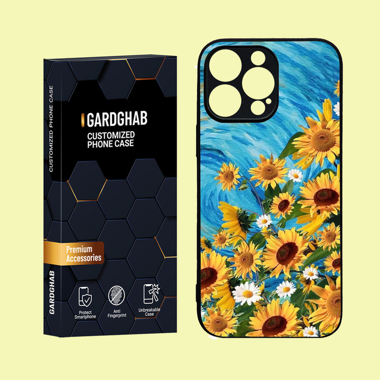 کاور گارد قاب مدل دور ژله ای پشت گلس هنری مناسب برای گوشی موبایل اپل iPhone 16 Pro Max