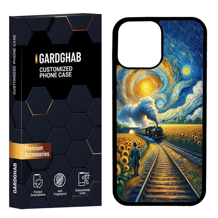 کاور گارد قاب مدل پشت گلس هنری مناسب برای گوشی موبایل اپل iPhone 13 Pro Max