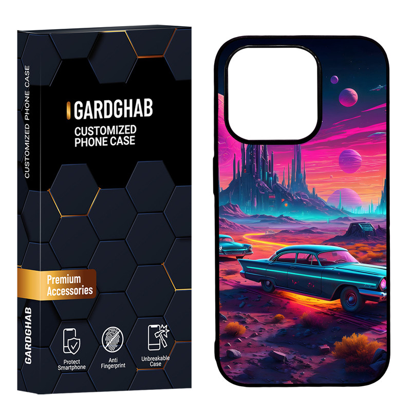 کاور گارد قاب مدل پشت گلس هنری مناسب برای گوشی موبایل اپل iPhone 15 Pro