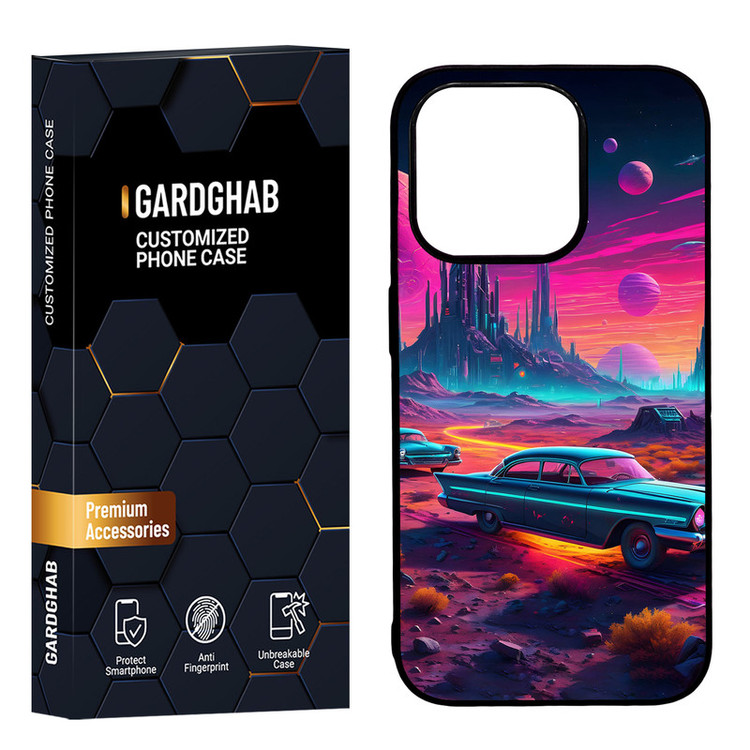 کاور گارد قاب مدل پشت گلس هنری مناسب برای گوشی موبایل اپل iPhone 15 Pro