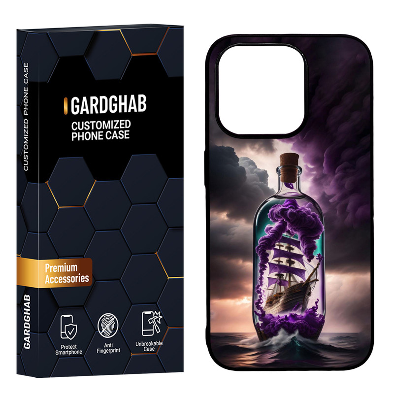کاور گارد قاب مدل دور ژله ای پشت گلس طبیعت مناسب برای گوشی موبایل اپل iPhone15 pro