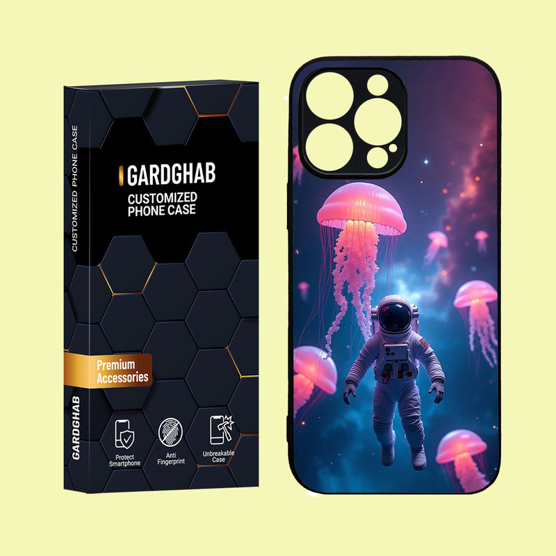 کاور گارد قاب مدل دور ژله ای پشت گلس کهکشان  مناسب برای گوشی موبایل  اپل  iPhone 16 Pro Max