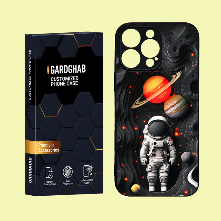 کاور گارد قاب مدل دور ژله ای پشت گلس کهکشان مناسب برای گوشی موبایل اپل iPhone 16 Pro Max