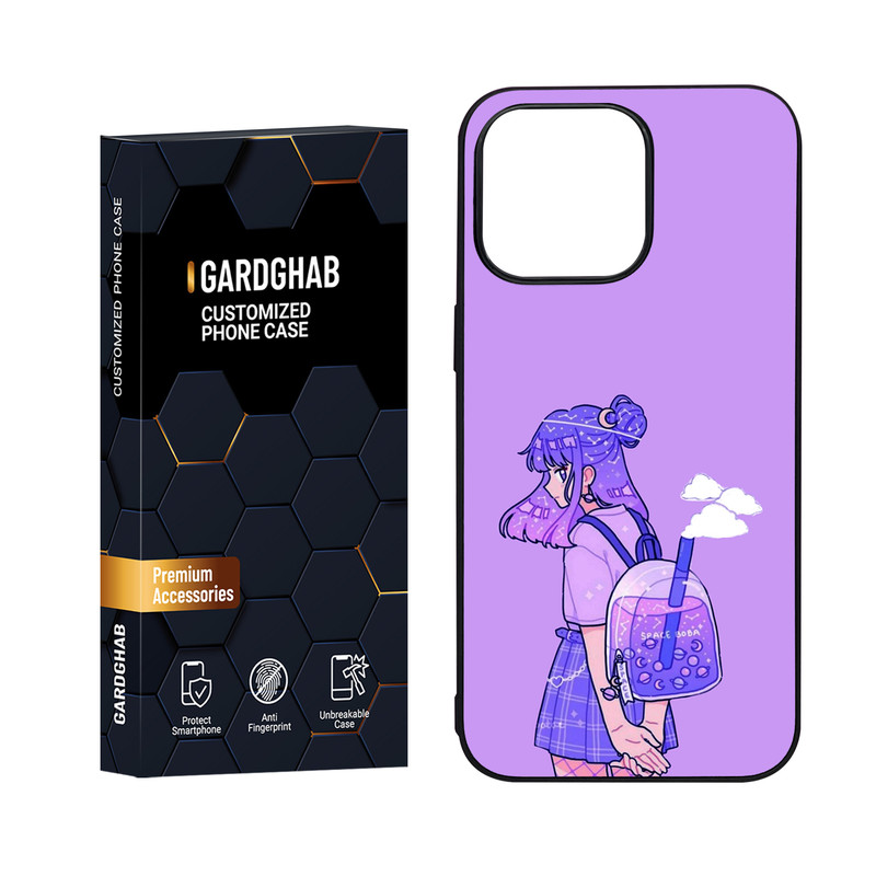 کاور گارد قاب مدل دور ژله ای پشت گلس دخترانه مناسب برای گوشی موبایل اپل iPhone 15 Pro Max