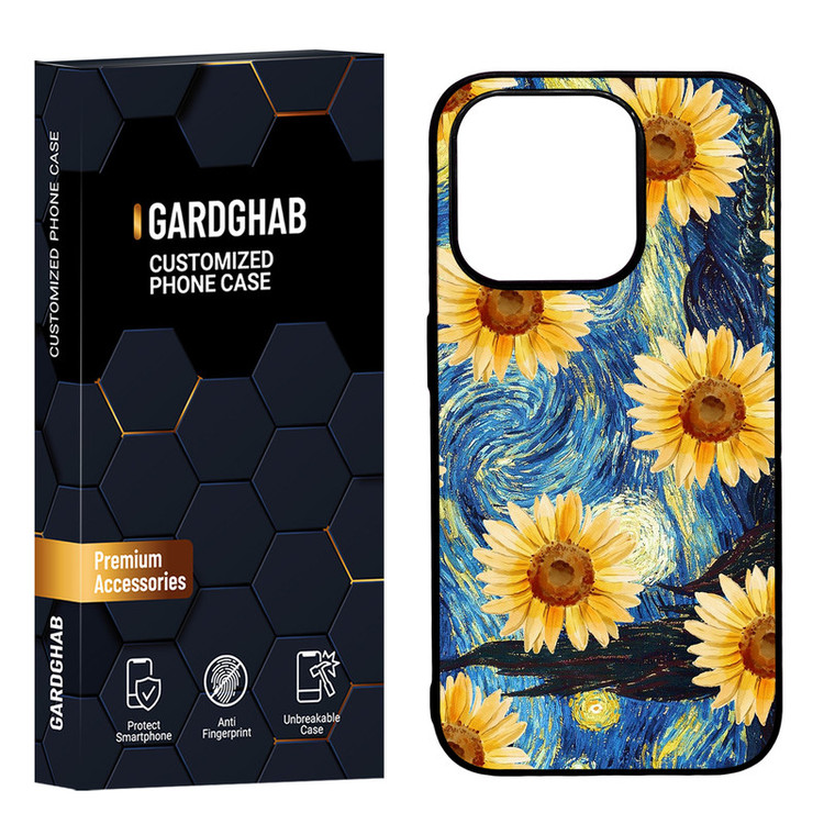 کاور گارد قاب مدل پشت گلس هنری مناسب برای گوشی موبایل اپل iPhone 15 Pro