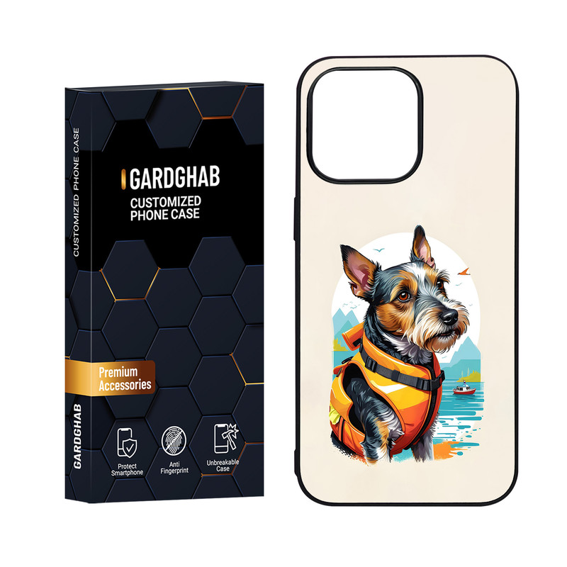 کاور گارد قاب مدل دور ژله ای پشت گلس هنری مناسب برای گوشی موبایل اپل iPhone 15 Pro Max