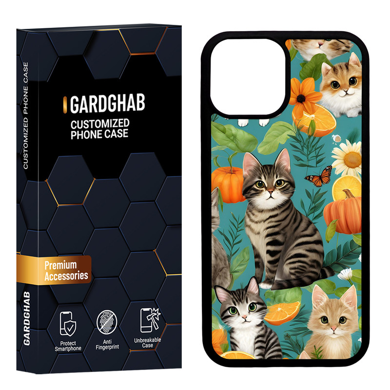 کاور گارد قاب مدل دورژله ای پشت گلس هنری مناسب برای گوشی موبایل اپل iPhone 13 Mini