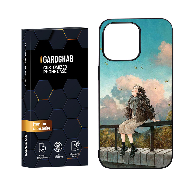 کاور گارد قاب مدل دور ژله ای پشت گلس دخترانه مناسب برای گوشی موبایل اپل iPhone 15 Pro Max